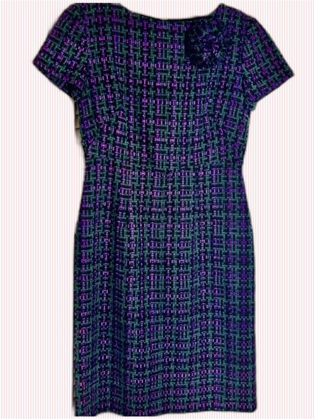 Eliza J. Super Cute Purple and Black Plaid Women's Dress